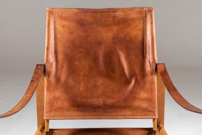  Kaare Klint Edvard Kindt Larsen Scandinavian Mid Century Safari Chair by Kaare Klindt in Cognac Leather