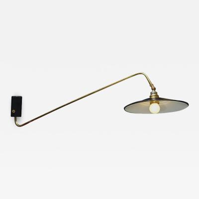  Kada Long Arm Wall Sconce with Black Enameled Metal Shade