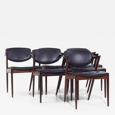  Kai Kristiasen Kai Kristiansen Model 42 Mid Century Danish Rosewood Dining Chairs Set of 6