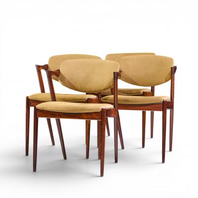  Kai Kristiasen Kai Kristiansen Model 42 Mid Century Danish Rosewood Z Chairs Set of 4