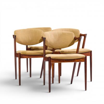  Kai Kristiasen Kai Kristiansen Model 42 Mid Century Danish Rosewood Z Chairs Set of 4