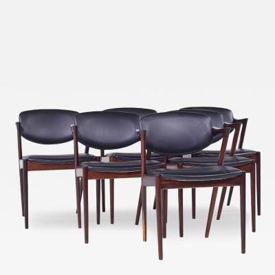  Kai Kristiasen Kai Kristiansen Model 42 Mid Century Danish Rosewood Z Chairs Set of 6