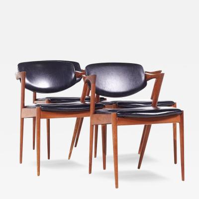  Kai Kristiasen Kai Kristiansen Model 42 Mid Century Danish Teak Dining Chairs Set of 4