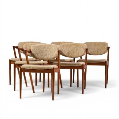  Kai Kristiasen Kai Kristiansen Model 42 Mid Century Danish Teak Z Dining Chairs Set of 6