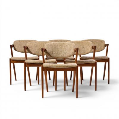  Kai Kristiasen Kai Kristiansen Model 42 Mid Century Danish Teak Z Dining Chairs Set of 6