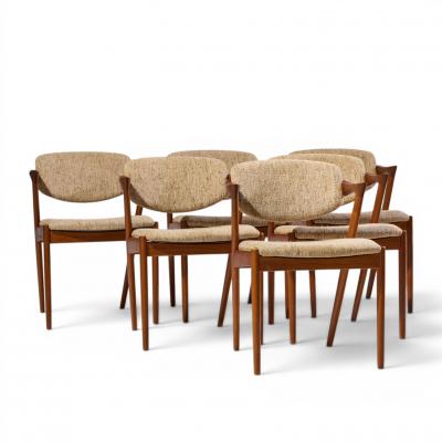  Kai Kristiasen Kai Kristiansen Model 42 Mid Century Danish Teak Z Dining Chairs Set of 6