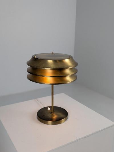  Kai Ruokonen Kai Ruokonen Finnmark Slated Table Lamp Full Brass Orno 1970s