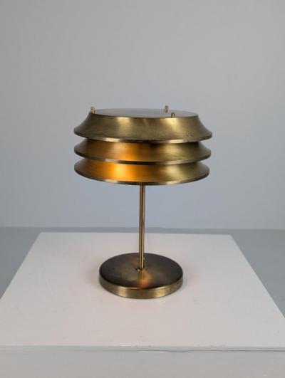  Kai Ruokonen Kai Ruokonen Finnmark Slated Table Lamp Full Brass Orno 1970s