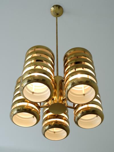  Kai Ruokonen Kai Ruokonen Five Arm Pendant Light in Brass Lynx Finland Early 1970s