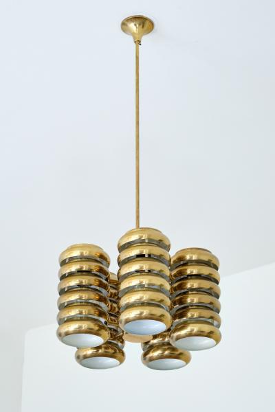  Kai Ruokonen Kai Ruokonen Five Arm Pendant Light in Brass Lynx Finland Early 1970s