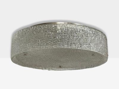  Kaiser Idell Kaiser Leuchten Kaiser Co Kaiser Leuchten Slumped Glass Steel Flushmount Germany 1960s