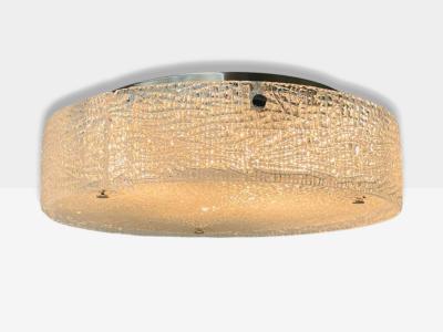  Kaiser Idell Kaiser Leuchten Kaiser Co Kaiser Leuchten Slumped Glass Steel Flushmount Germany 1960s
