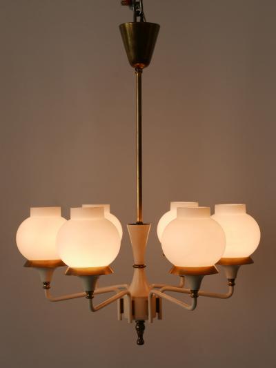  Kaiser Idell Kaiser Leuchten Kaiser Co Mid Century Modern Six Armed Tulipan Pendant Lamp or Chandelier by Kaiser 1950s