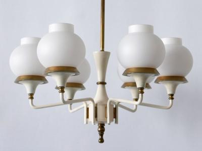  Kaiser Idell Kaiser Leuchten Kaiser Co Mid Century Modern Six Armed Tulipan Pendant Lamp or Chandelier by Kaiser 1950s