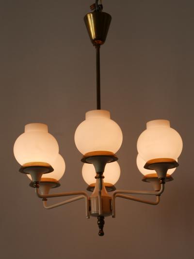  Kaiser Idell Kaiser Leuchten Kaiser Co Mid Century Modern Six Armed Tulipan Pendant Lamp or Chandelier by Kaiser 1950s