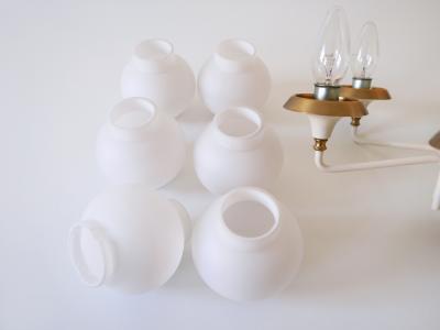  Kaiser Idell Kaiser Leuchten Kaiser Co Mid Century Modern Six Armed Tulipan Pendant Lamp or Chandelier by Kaiser 1950s
