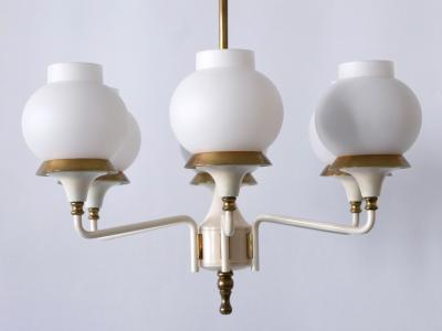  Kaiser Idell Kaiser Leuchten Kaiser Co Mid Century Modern Six Armed Tulipan Pendant Lamp or Chandelier by Kaiser 1950s