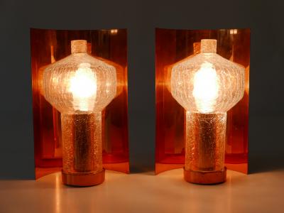  Kaiser Idell Kaiser Leuchten Kaiser Co Set of Two Mid Century Modern Copper Glass Sconces by Kaiser Leuchten 1960s