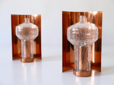  Kaiser Idell Kaiser Leuchten Kaiser Co Set of Two Mid Century Modern Copper Glass Sconces by Kaiser Leuchten 1960s