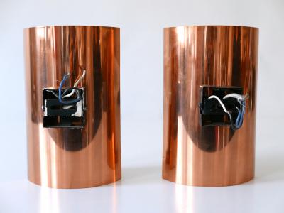  Kaiser Idell Kaiser Leuchten Kaiser Co Set of Two Mid Century Modern Copper Glass Sconces by Kaiser Leuchten 1960s