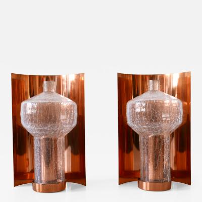  Kaiser Idell Kaiser Leuchten Kaiser Co Set of Two Mid Century Modern Copper Glass Sconces by Kaiser Leuchten 1960s