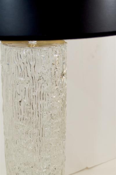  Kaiser Leuchten Cylindrical Glass Table Lamp with Interior Lighting
