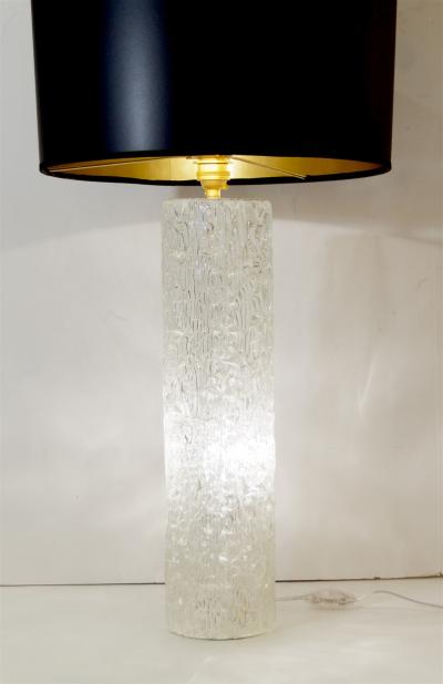  Kaiser Leuchten Cylindrical Glass Table Lamp with Interior Lighting