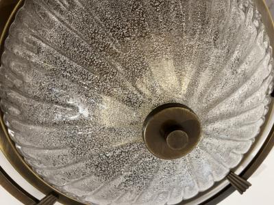  Kaiser Leuchten Large Nautical 1960 German Mid Century Flush Murano Glass Ceiling Lamp