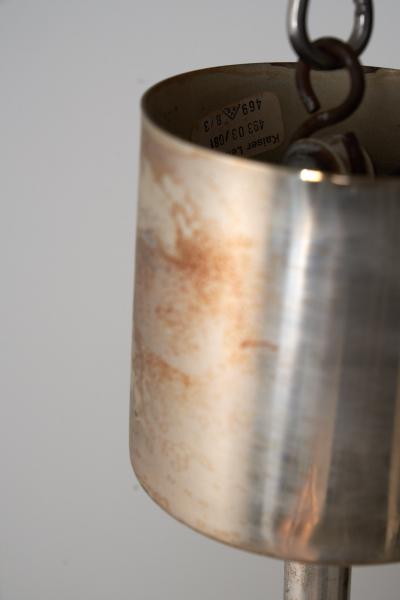  Kaiser Leuchten Nickel and Textured Glass Stem Pendant