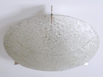  Kaiser Leuchten Rare Mid Century Modern Ice Glass Flush Mount or Sconce by Kaiser Leuchten 1960s