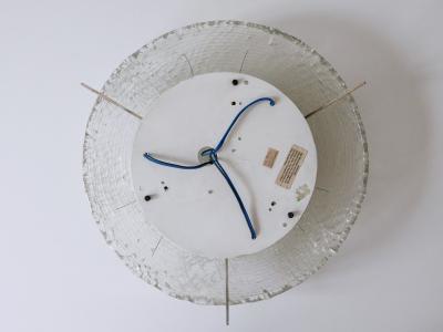  Kaiser Leuchten Rare Mid Century Modern Ice Glass Flush Mount or Sconce by Kaiser Leuchten 1960s