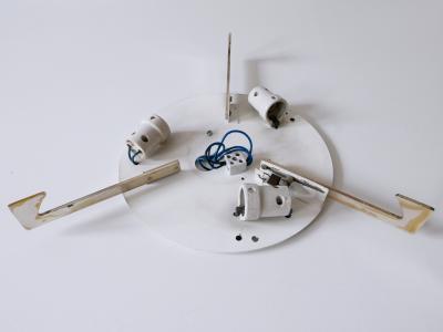  Kaiser Leuchten Rare Mid Century Modern Ice Glass Flush Mount or Sconce by Kaiser Leuchten 1960s