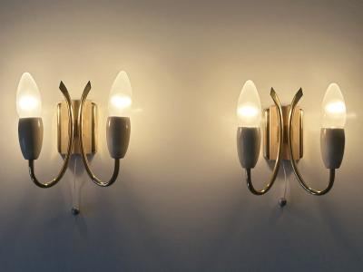  Kaiser Leuchten Set of Two Lovely Mid Century Sputnik Sconces or Wall Lights Germany 1950s