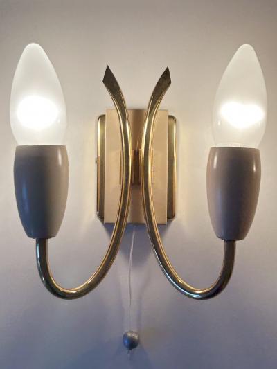  Kaiser Leuchten Set of Two Lovely Mid Century Sputnik Sconces or Wall Lights Germany 1950s