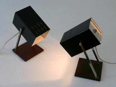  Kaiser Leuchten Set of Two Mid Century Modern Cube Table Lamps by Kaiser Leuchten 1960s Germany