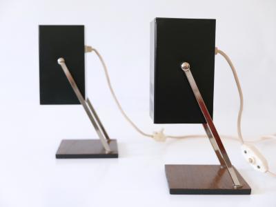  Kaiser Leuchten Set of Two Mid Century Modern Cube Table Lamps by Kaiser Leuchten 1960s Germany