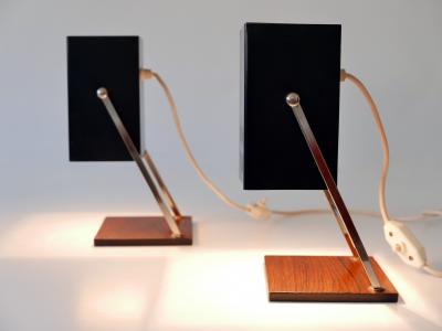  Kaiser Leuchten Set of Two Mid Century Modern Cube Table Lamps by Kaiser Leuchten 1960s Germany