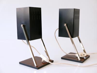  Kaiser Leuchten Set of Two Mid Century Modern Cube Table Lamps by Kaiser Leuchten 1960s Germany
