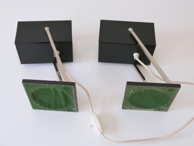  Kaiser Leuchten Set of Two Mid Century Modern Cube Table Lamps by Kaiser Leuchten 1960s Germany
