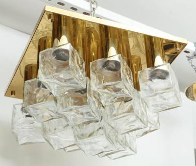 Kalmar Franken KG Kalmar Brass and Glass Ice Cube Flush Mount