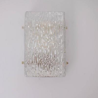  Kalmar Franken KG One of Six Ice Glass Sconces of Wall Lights by Kalmar