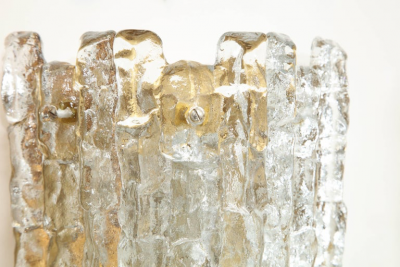  Kalmar Franken KG Pair ofIce Glass Sconces by Kalmar 