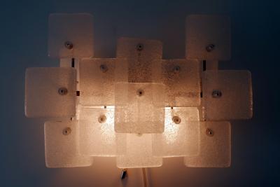  Kalmar Franken KG Set of Two Midcentury Ice Glass Wall Lamps or Sconces by Kalmar Franken 1960s