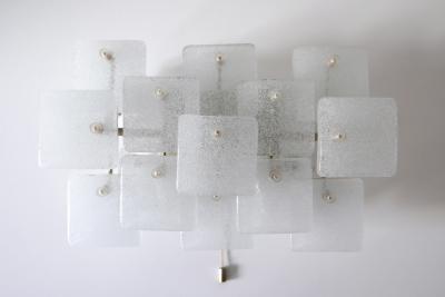  Kalmar Franken KG Set of Two Midcentury Ice Glass Wall Lamps or Sconces by Kalmar Franken 1960s