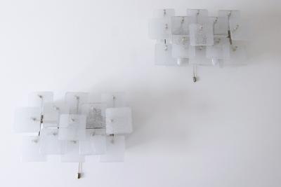 Kalmar Franken KG Set of Two Midcentury Ice Glass Wall Lamps or Sconces by Kalmar Franken 1960s