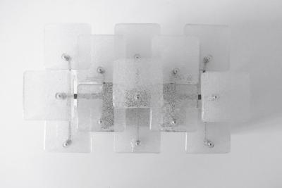  Kalmar Franken KG Set of Two Midcentury Ice Glass Wall Lamps or Sconces by Kalmar Franken 1960s