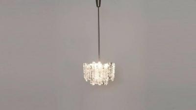  Kalmar Lighting Kalmar Austria Icicle Ice Glass Viennese Chandelier from the 1960s