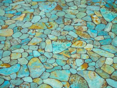  Kam Tin Large turquoise coffee table