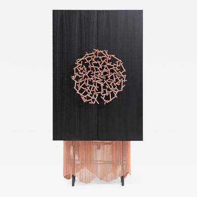  Kanttari Eclectic unique black copper drinks cabinet for home bar