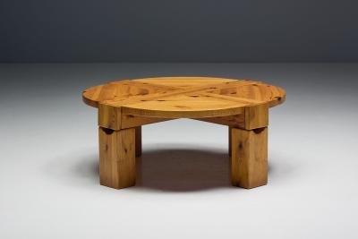  Karl Andersson Son Brutalist Pine Wood Coffee Table Sweden 1970s
